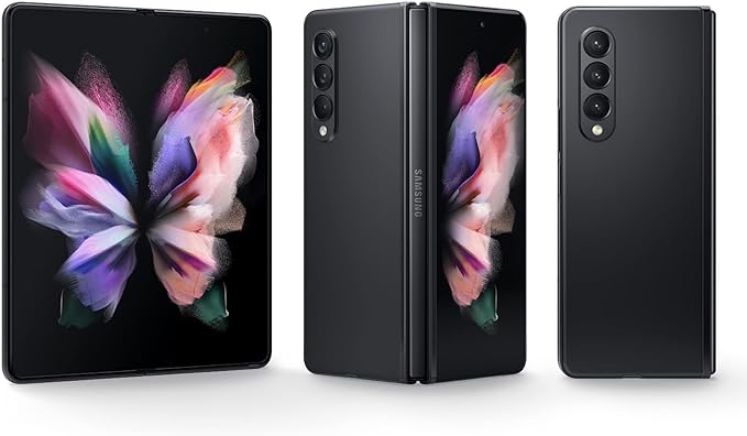 Samsung Galaxy Z Fold 3 Factory Unlocked Android Cell Phone Smartphone Tablet 2-in-1 Foldable Dual Screen Under Display Camera 256GB Storage, Phantom Black